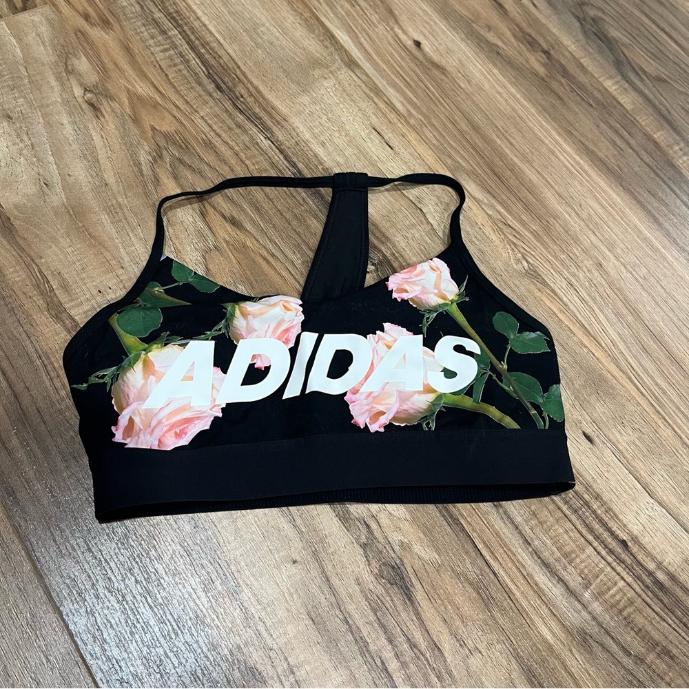 Adidas floral sports bra